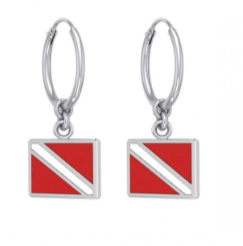 Pendientes de Aro Bandera de Buceo Scuba Gifts