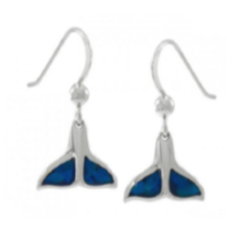 Pendientes Largos Cola de Ballena Azul Scuba Gifts