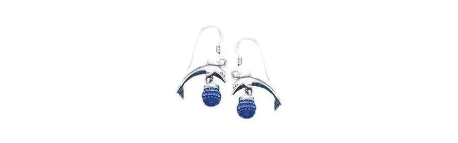 Pendientes Largos Delfín con Cristal Vitrail Medium Crystal Scuba Gifts