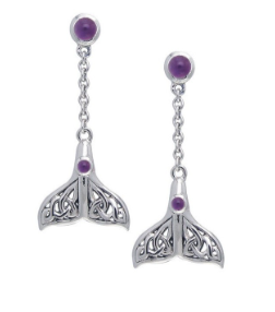 Pendientes Largos Cola de Ballena Celta con Gema Scuba Gifts