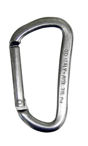 [EJA 200212K] Mosquetón Aluminio Cierre Inox (80mm) (4 uds) Cressi