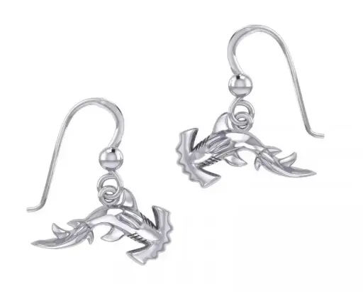 [TER2188] Pendientes Largos Tiburón Martillo horizontal Scuba Gifts