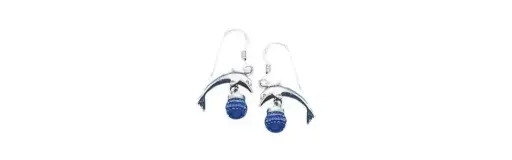 [JE182-VM] Pendientes Largos Delfín con Cristal Vitrail Medium Crystal Scuba Gifts