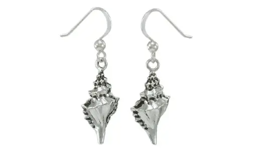 [JE035] Pendientes Largos Concha Scuba Gifts