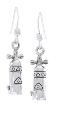 [TER1638] Pendientes Largos Botellas Buceo Scuba Gifts