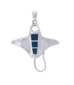 [TP1070] Colgante Manta Cuerpo Azul Cuadrados Scuba Gifts