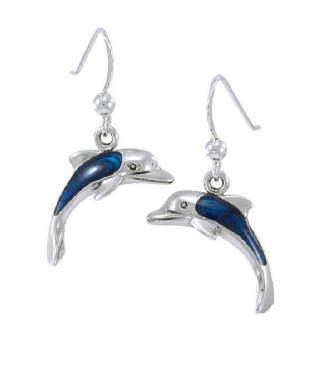 [JE152] Pendientes Largos Delfín Azul Scuba Gifts